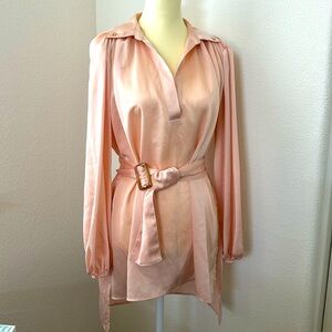 ✨🌸Cute Pink Belted High Low Tunic Blouse🌸✨